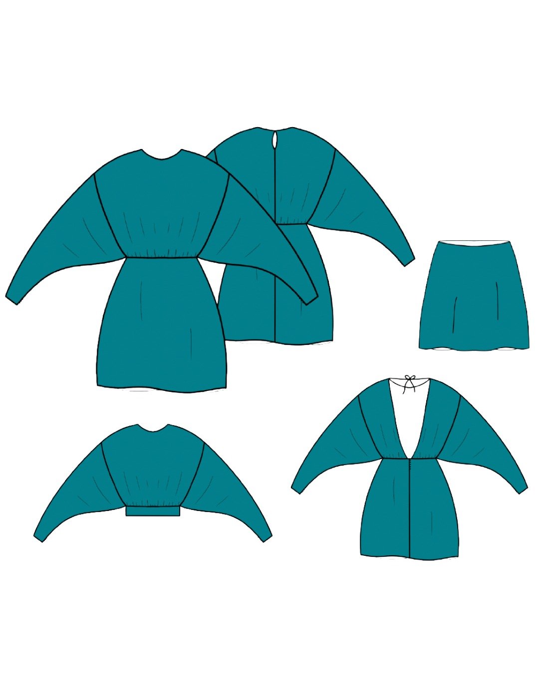 Patron couture PDF - Bas Hauts Jupes Robes - Manta - femme (A4, A0, US Letter, VP) – Image 8