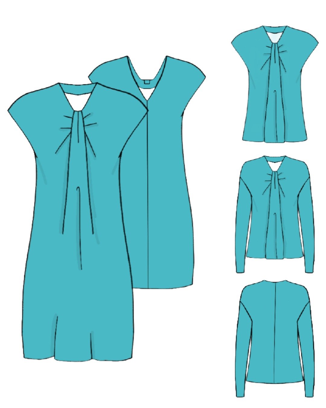 Patron couture PDF - Blouses Hauts Robes - Medusa - femme (A4, A0, VP) – Image 7