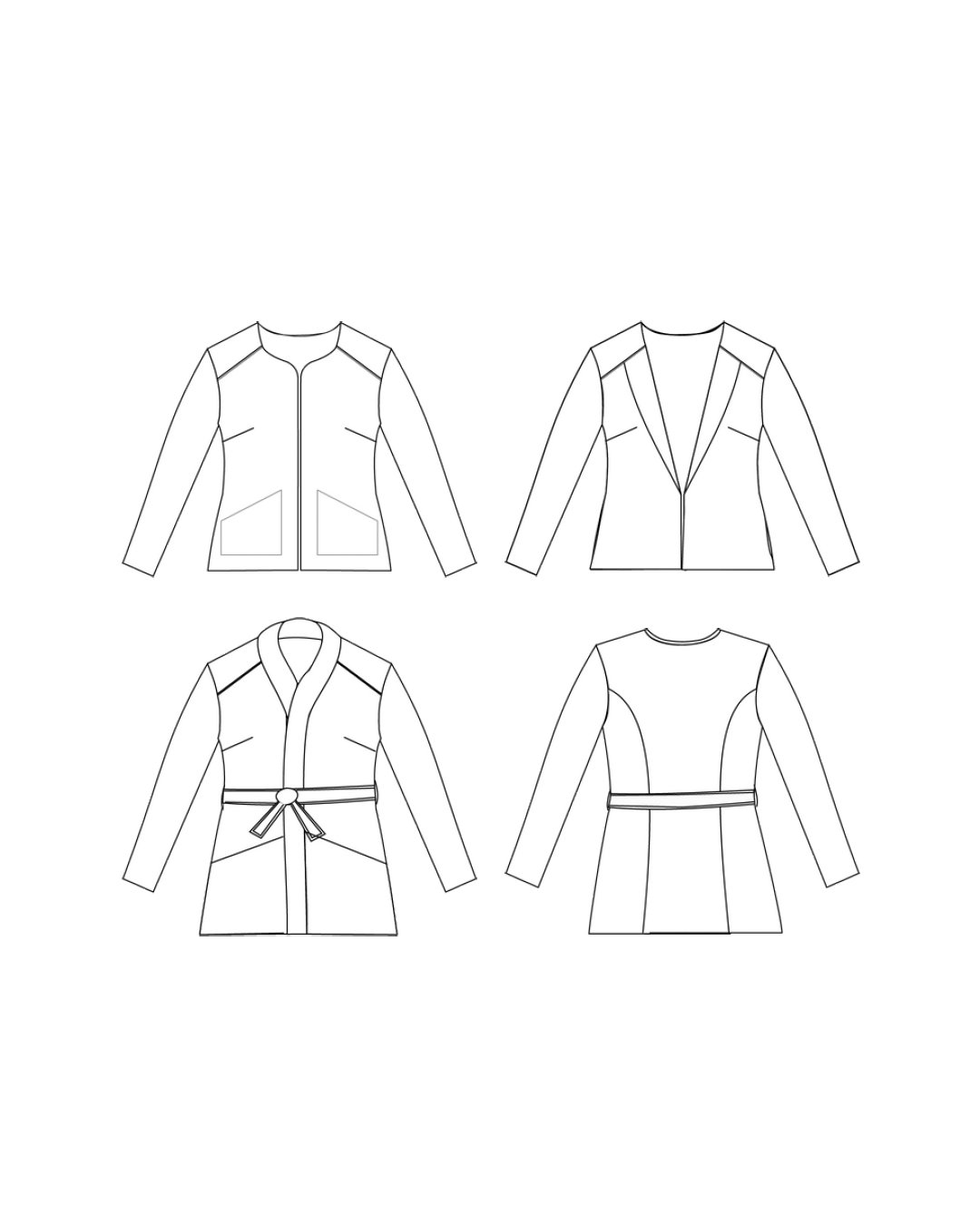 Patron couture PDF - Gilets Vestes Manteaux - Hibiscus - femme (A4, A0, US Letter) – Image 7