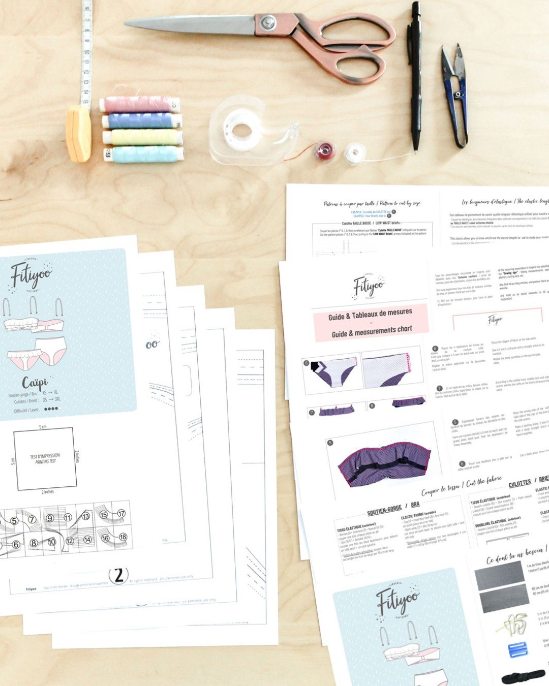 Patron couture PDF – Maillot de bain 2 pièces – Caïpi – femme (A4, A0) – Image 6