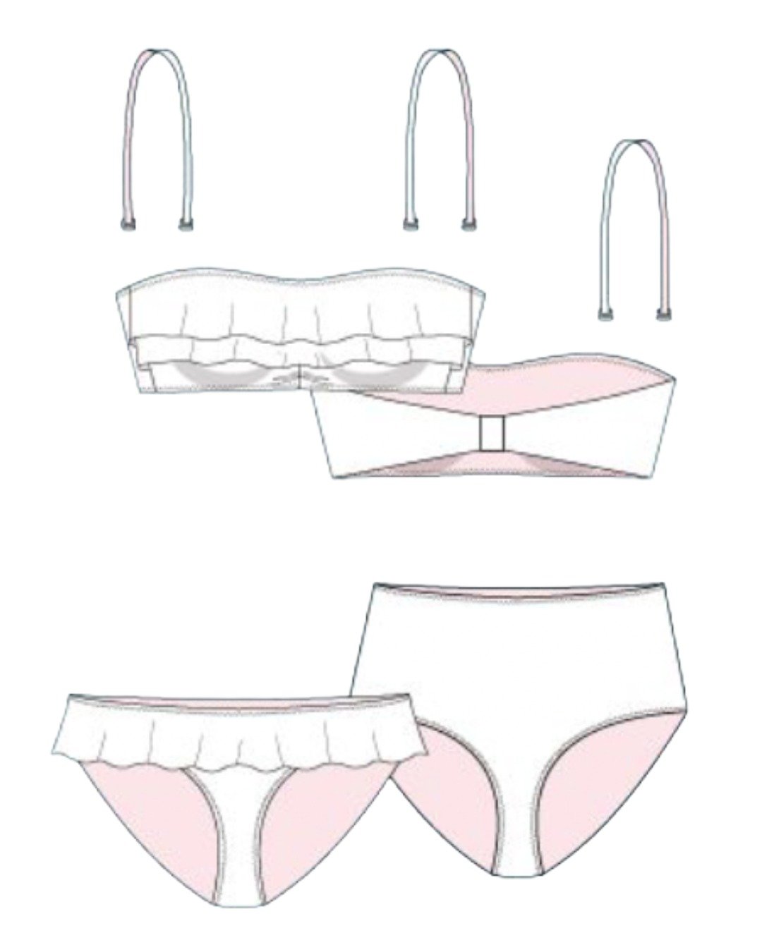 Patron couture PDF – Maillot de bain 2 pièces – Caïpi – femme (A4, A0) – Image 7