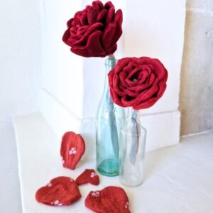 Patron couture PDF - Fleur à coudre - Rose -  Accessoire (A4)