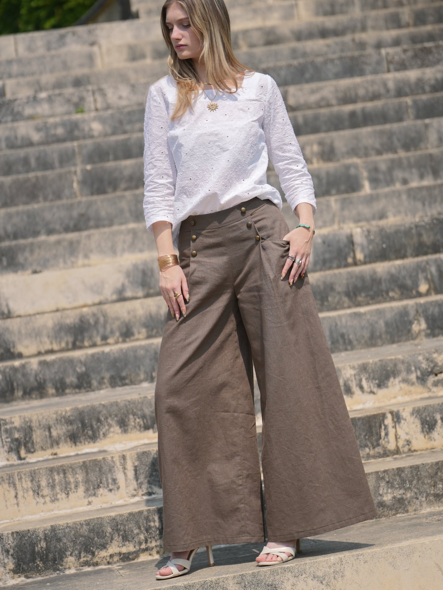 Patron pantalon large fluide PDF - jupe culotte - OLESON - femme (A4 compatible US Letter, A0) – Image 3