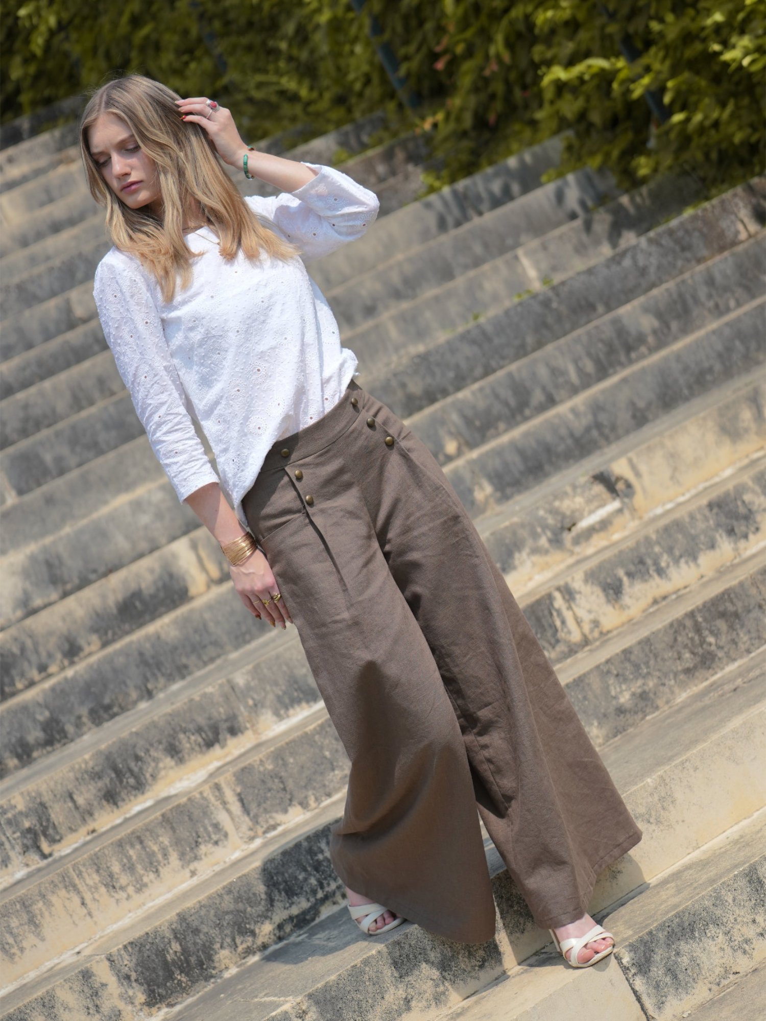 Patron pantalon large fluide PDF - jupe culotte - OLESON - femme (A4 compatible US Letter, A0) – Image 9