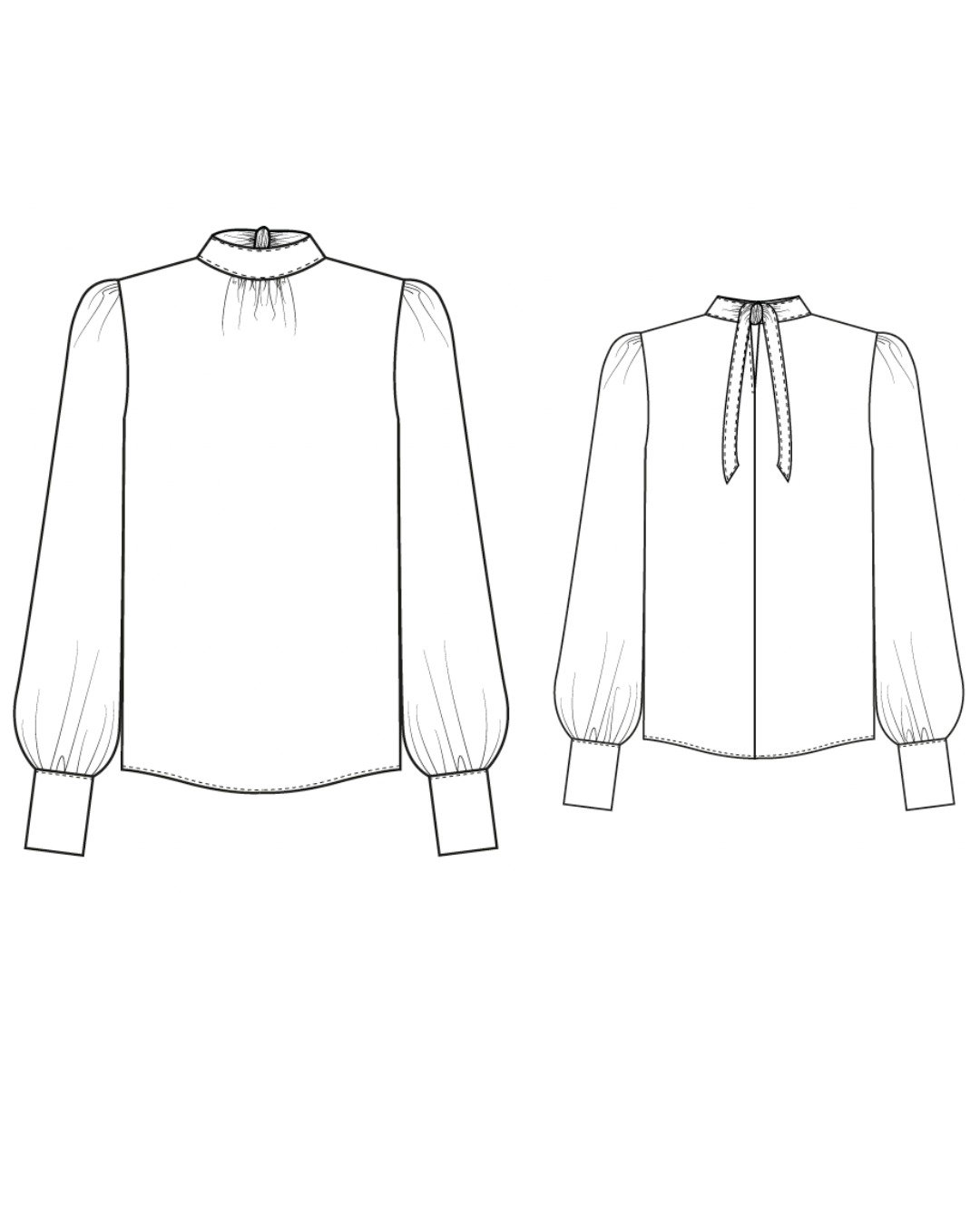 Patron couture PDF - Blouse à manches bouffantes - Amy - femme (A0, A4, US Letter, VP) – Image 6