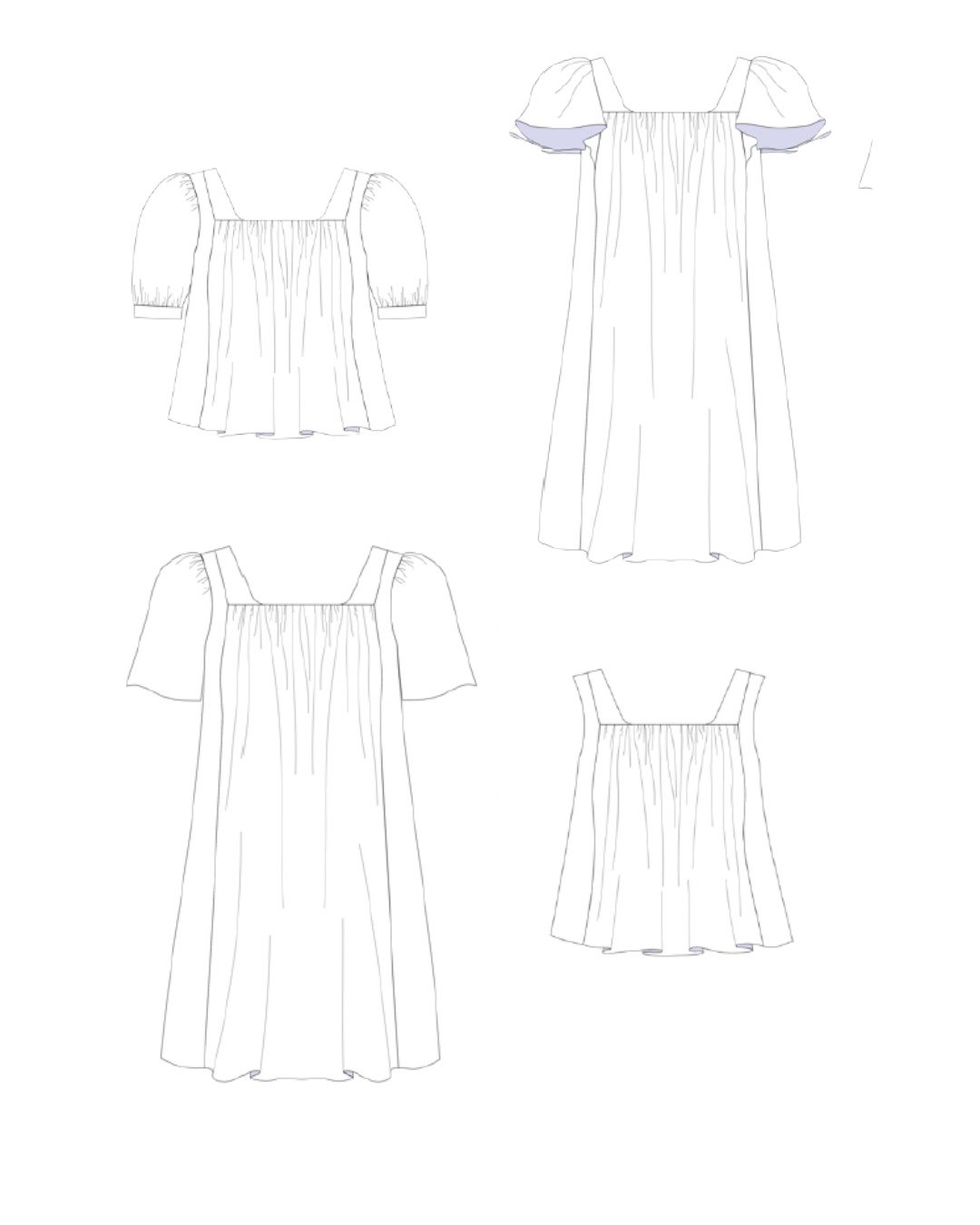 Patron couture PDF – Blouses Hauts Robes – Grisette – femme (A4, A0, Projection) – Image 10