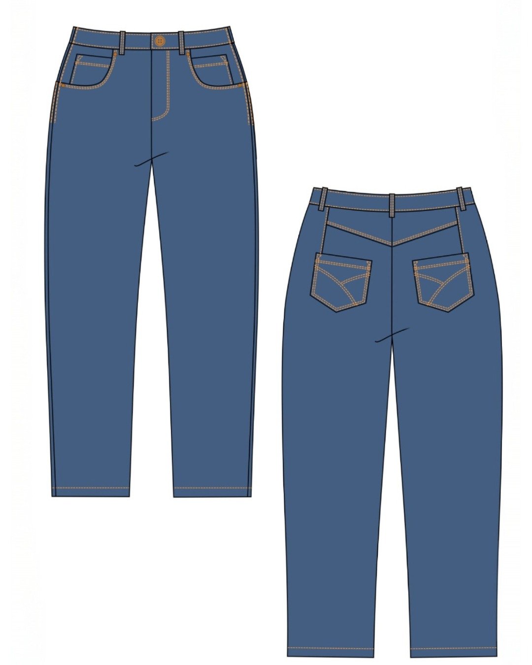 Patron pantalon PDF - jean droit/straight/regular taille haute - LEE - femme (A4 compatible US Letter, A0) – Image 9