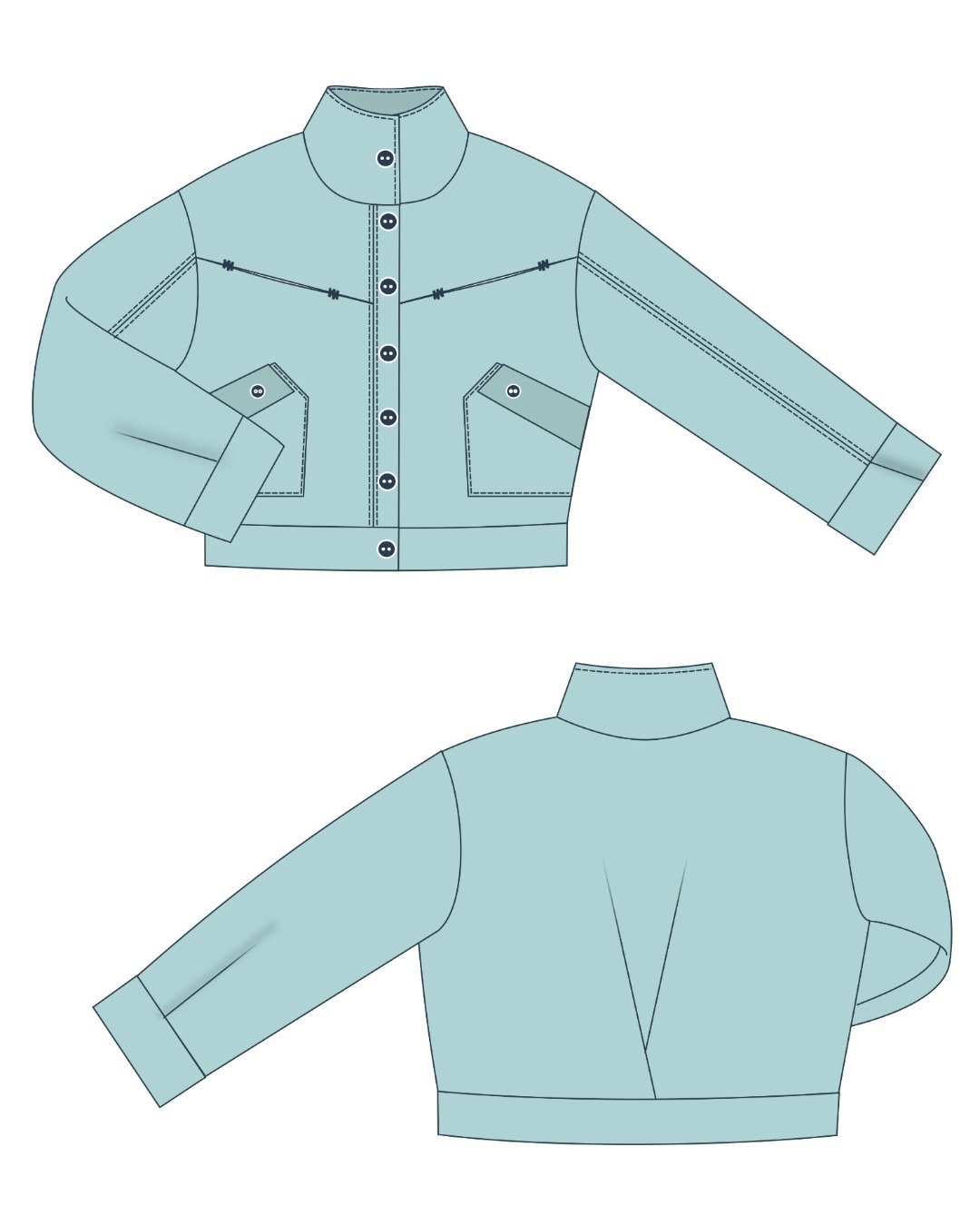 Patron couture PDF - blouson aviateur col montant - MAVERICK - femme (A4, compatible US Letter, A0) – Image 12
