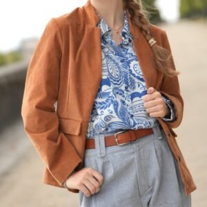 Patron couture PDF - blazer col montant - QASIM - femme (A4 compatible US Letter, A0)