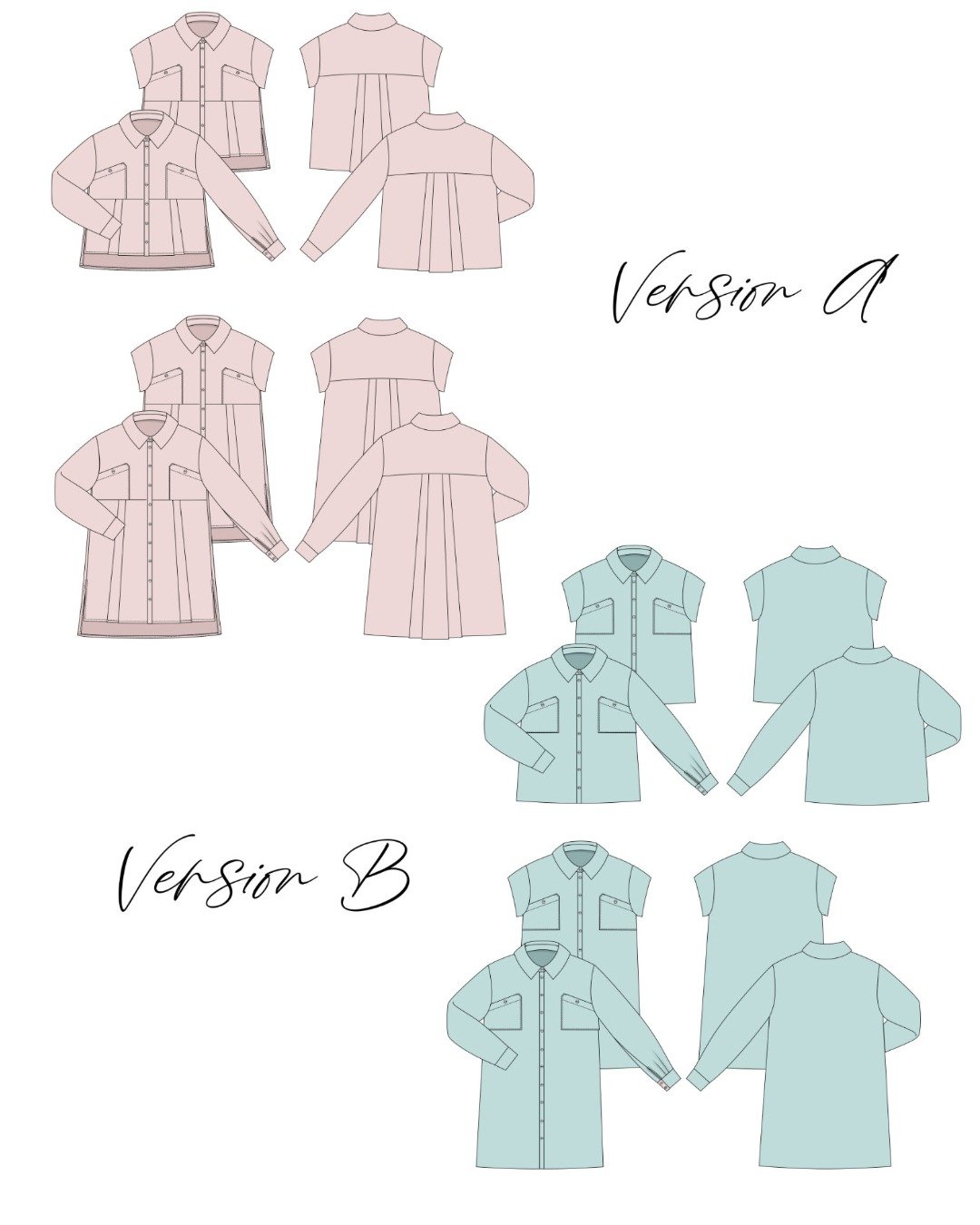Patron couture PDF - chemise/robe ample, col classique - VILMA - femme (A4 compatible US Letter, A0) – Image 12