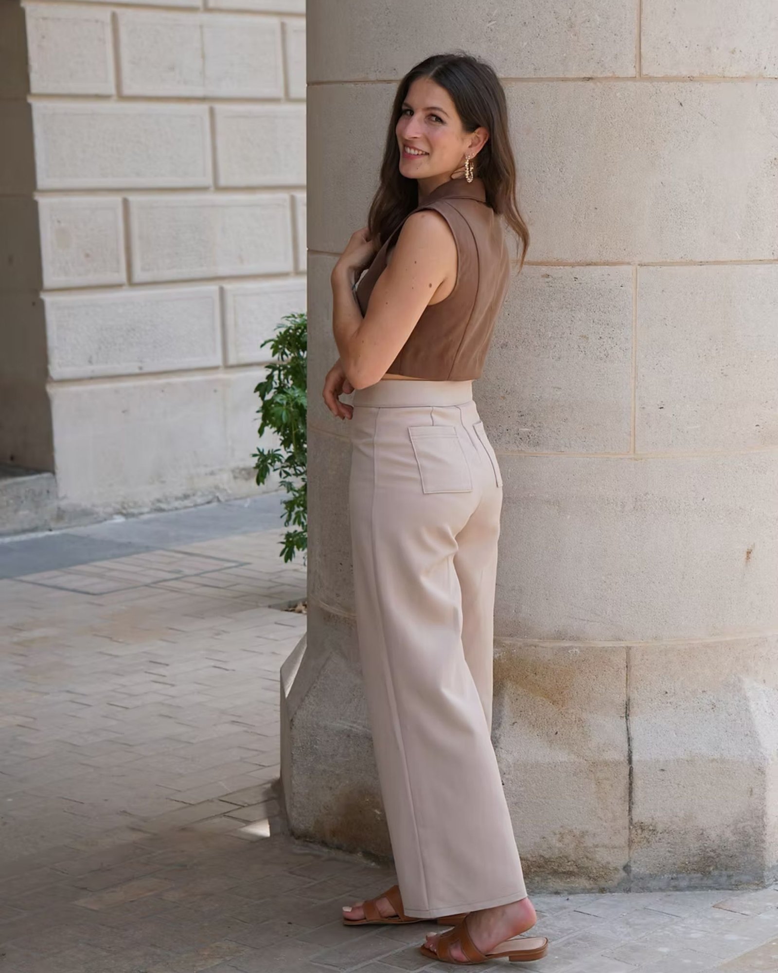 Patron pantalon large PDF - pantalon ou short esprit Flare - Brigitte - femme (A4, A0) – Image 2