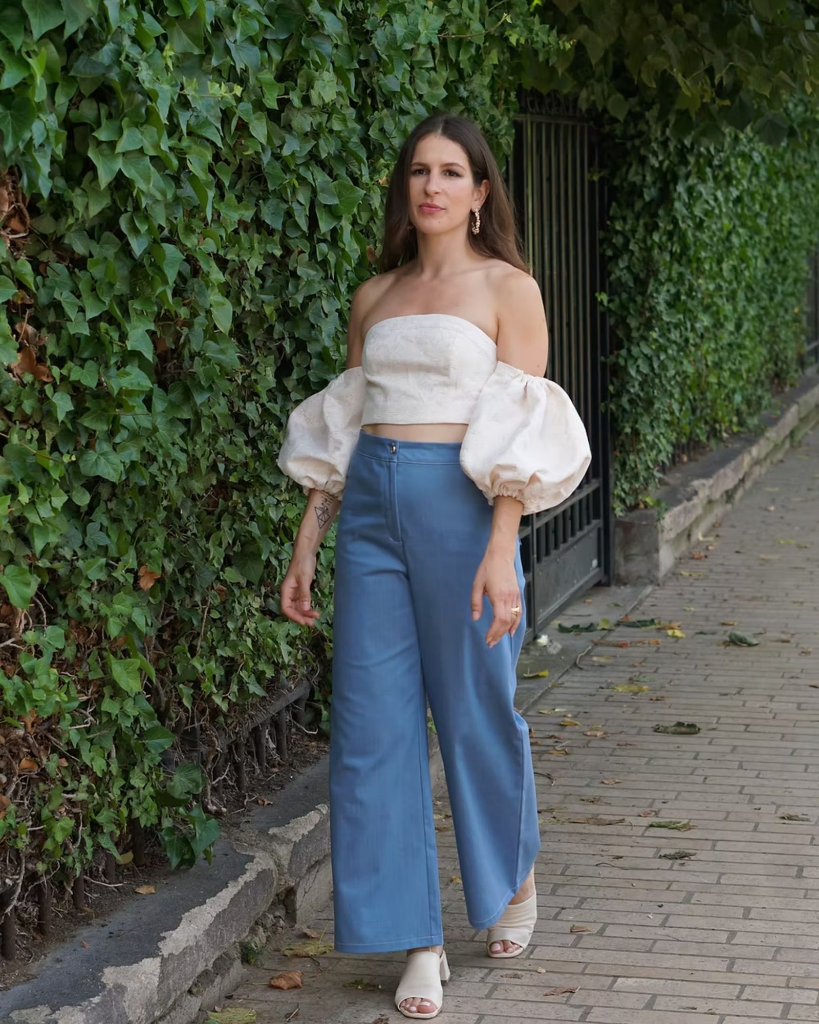 Patron pantalon large PDF - pantalon ou short esprit Flare - Brigitte - femme (A4, A0)