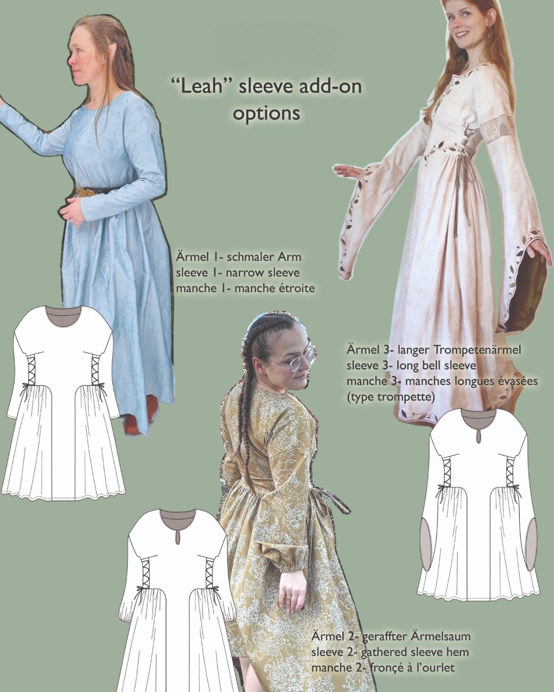 Patron couture PDF - robe, top, AVEC manches - Leah avec manches - femme (A4, A0, VP) – Image 11
