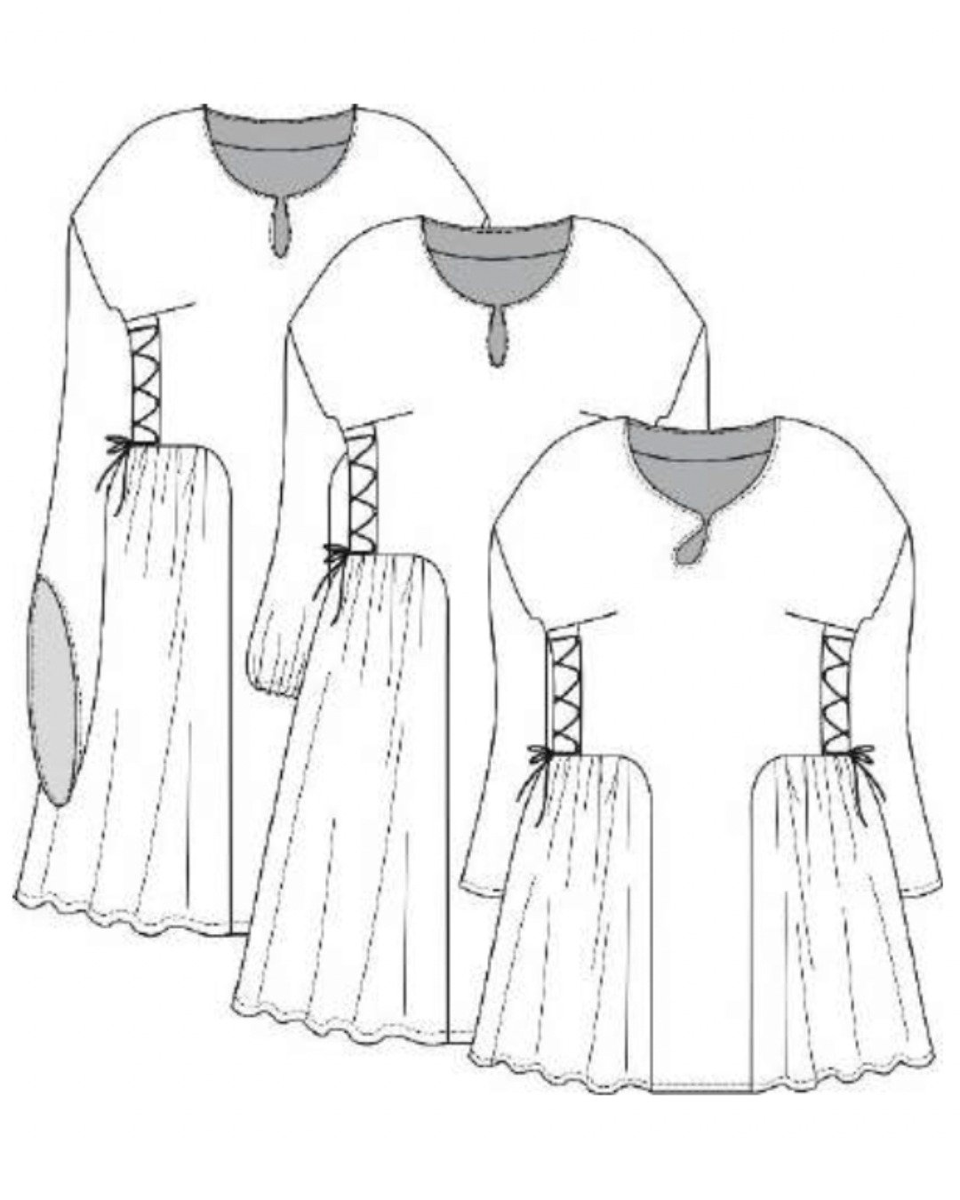 Patron couture PDF - robe, top, AVEC manches - Leah avec manches - femme (A4, A0, VP) – Image 12