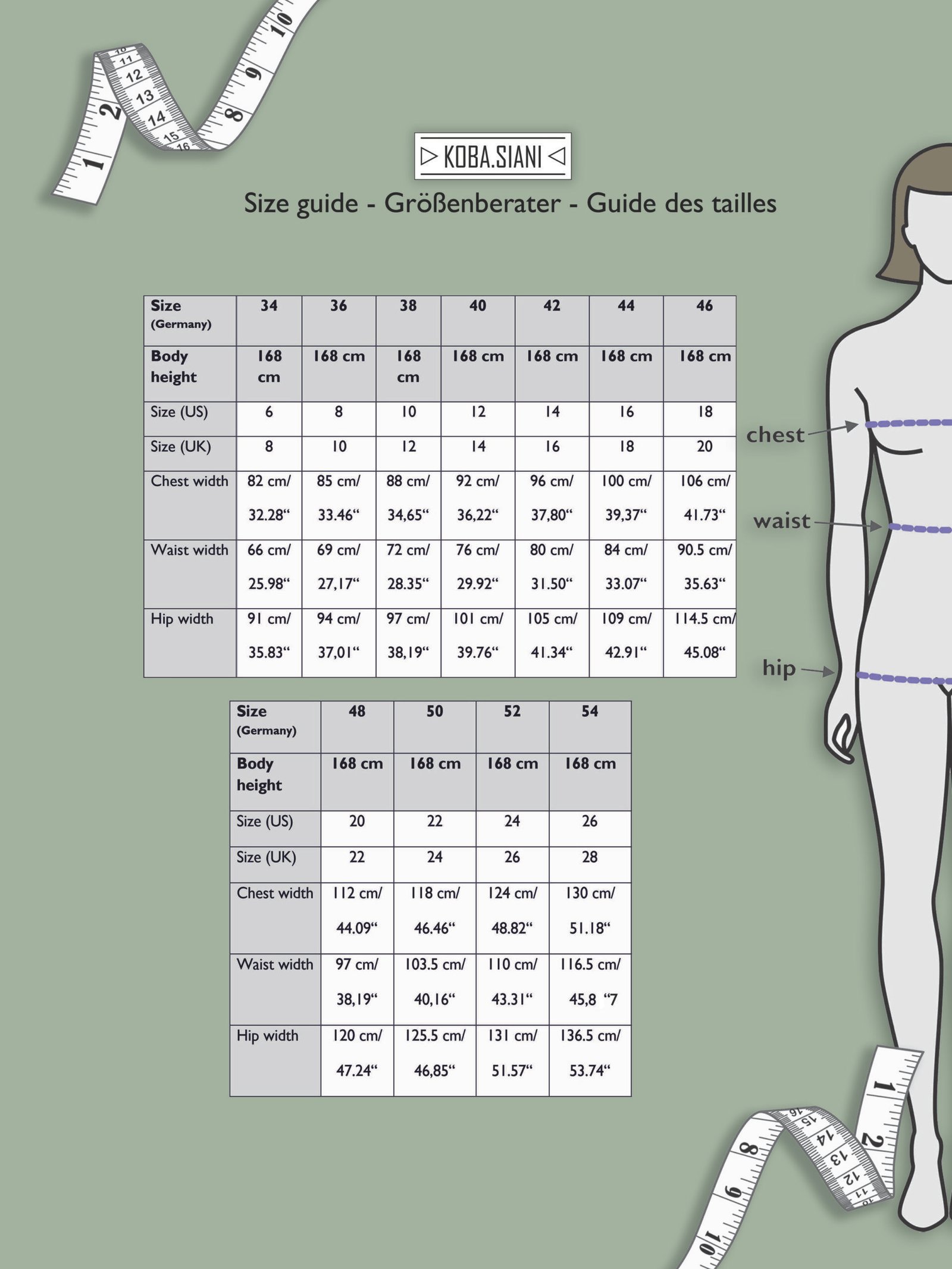 Size Guide Lady Mila
