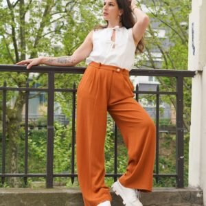 Patron pantalon large fluide  PDF - pantalon ou short - Pauline - femme (A4, A0)