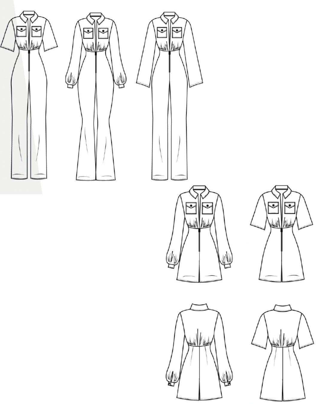 Patron pantalon PDF - combinaison pantalon droit/ flare ou short évasé- Margot - femme (A4, A0) – Image 4