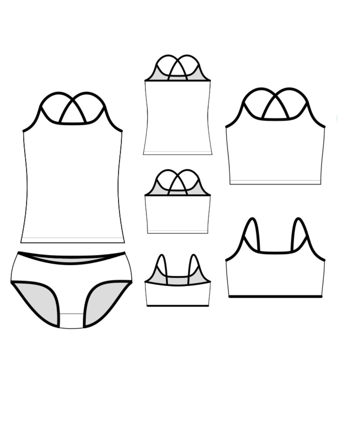 Patron couture PDF - Ensemble culotte/débardeur - ALWENA - femme (A4, A0, US Letter) – Image 7