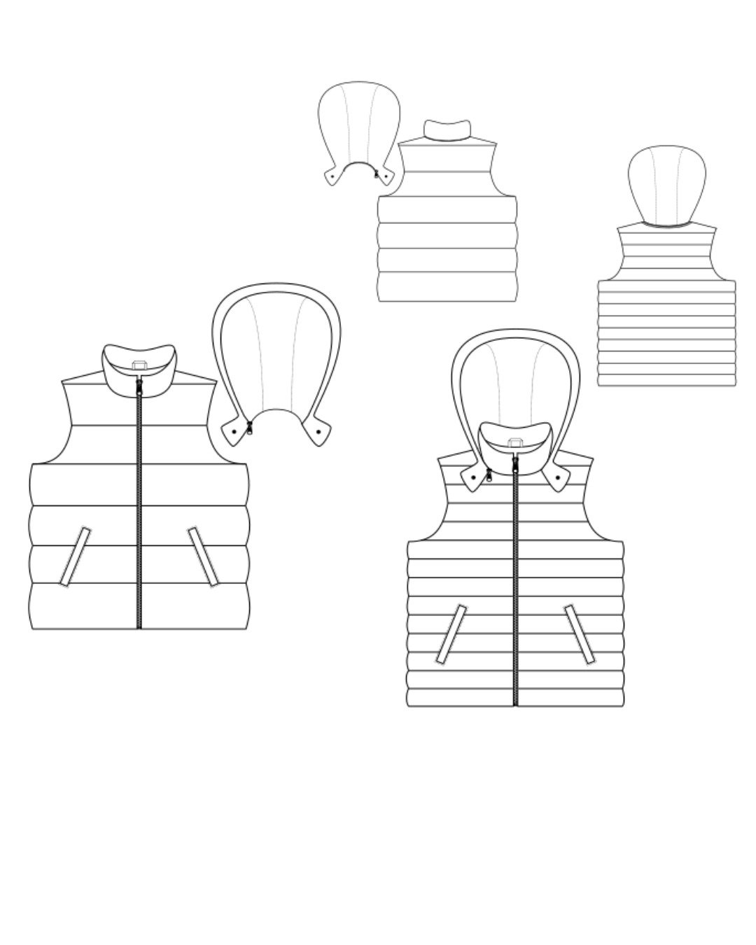 Patron couture PDF - doudoune sans manches - KEZIA - mixte (A4, US Letter, A0, VP) – Image 7